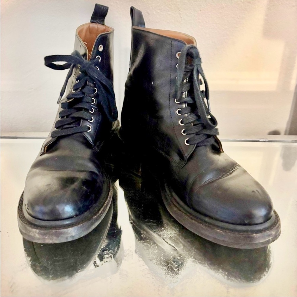 Women’s Frye Alice Black Leather Combat Boots